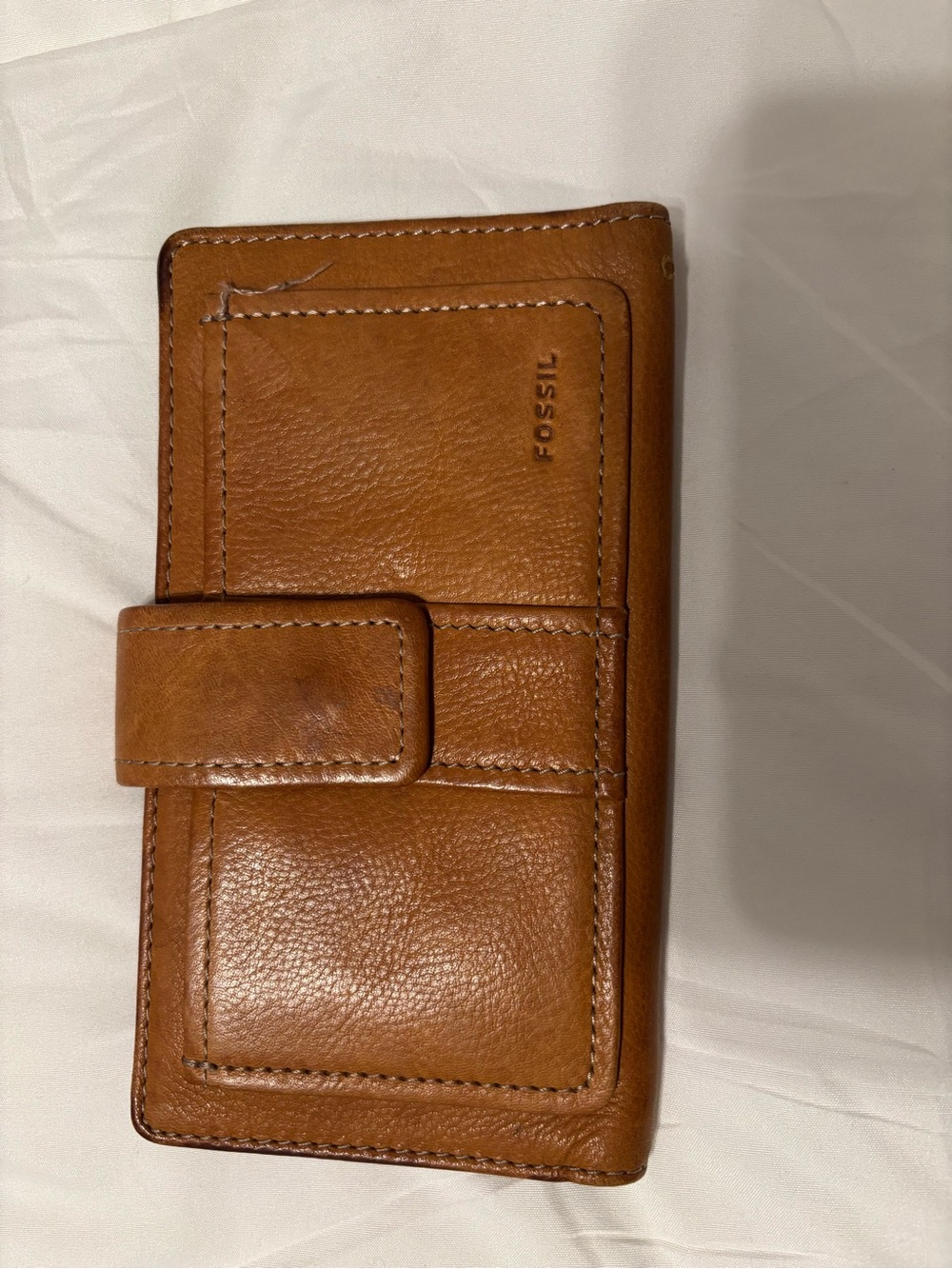 Fossil Cognac Leather Clutch Wallet